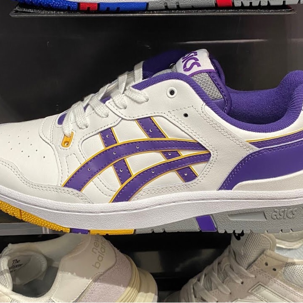 ASICS White and Purple Sneakers